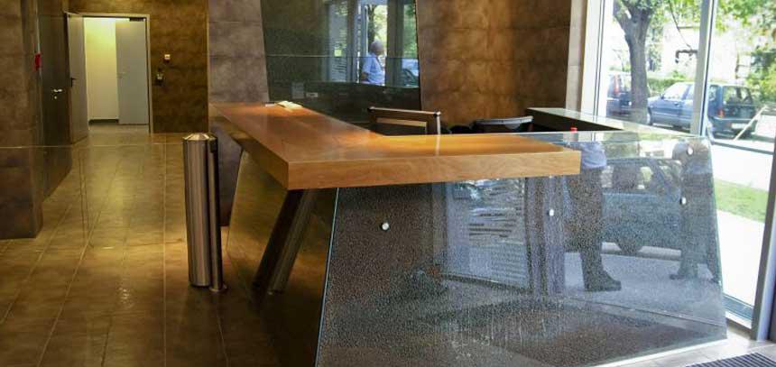 Glass furniture, furniture elements