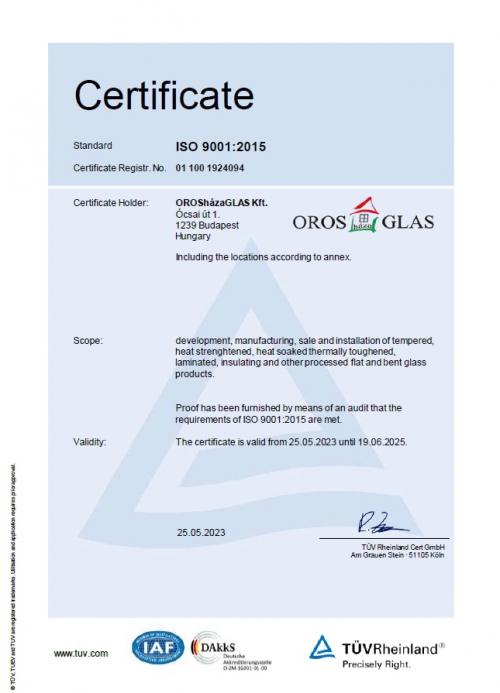 Certificate ISO 9001-2015